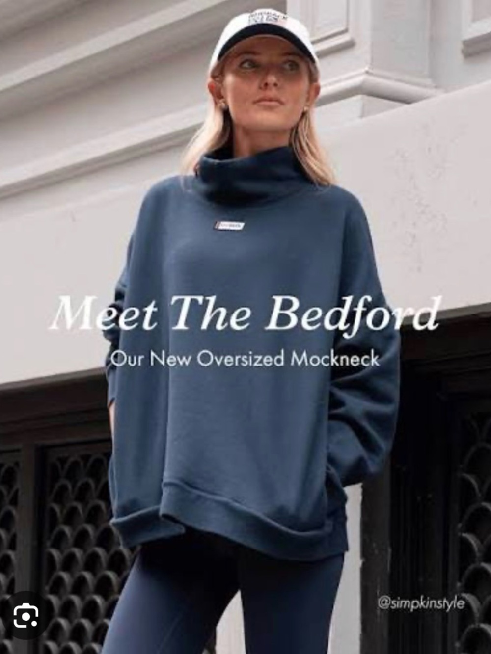 Rhoback Oversized Mockneck Sweatshirt in Navy Blue